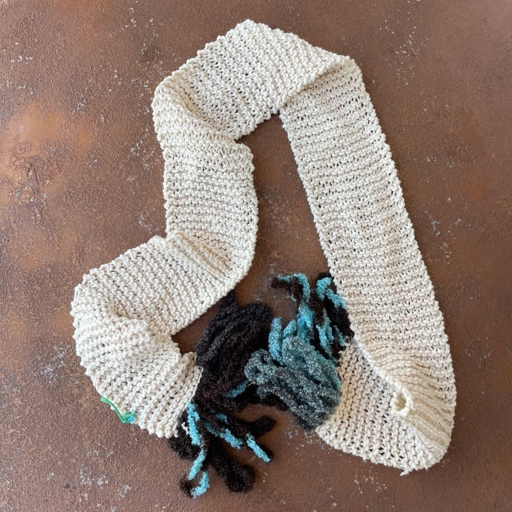 Beautiful knit cream scarf